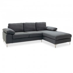 Corner sofa Cohen pakoworld with left corner fabric dark grey 240x159x83cm