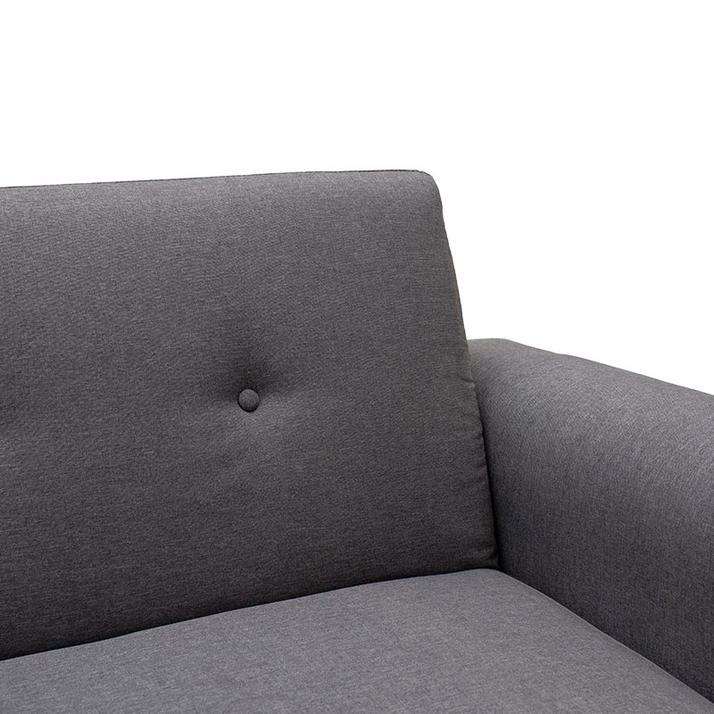 3 seated sofa-bed Carmelo Pakoworld dark grey fabric 214x80x86cm