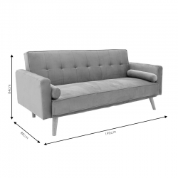 3 seater sofa-bed Success pakoworld yellow velvet 190x80x84 cm