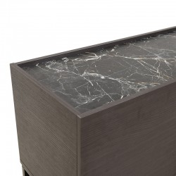 Calliope pakoworld TV cabinet in wenge-black marble color 180x44x57cm