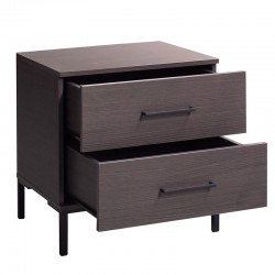 Calliope pakoworld bedside table with 2 drawers wenge-black 55x44x57cm