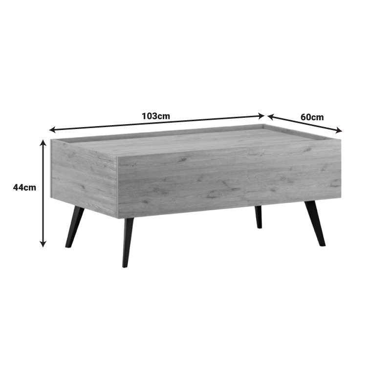 Coffee table with drawerTema pakoworld in oak shade 103x60x44cm