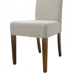 Chair Ditta pakoworld with grey fabric - wooden legs walnut