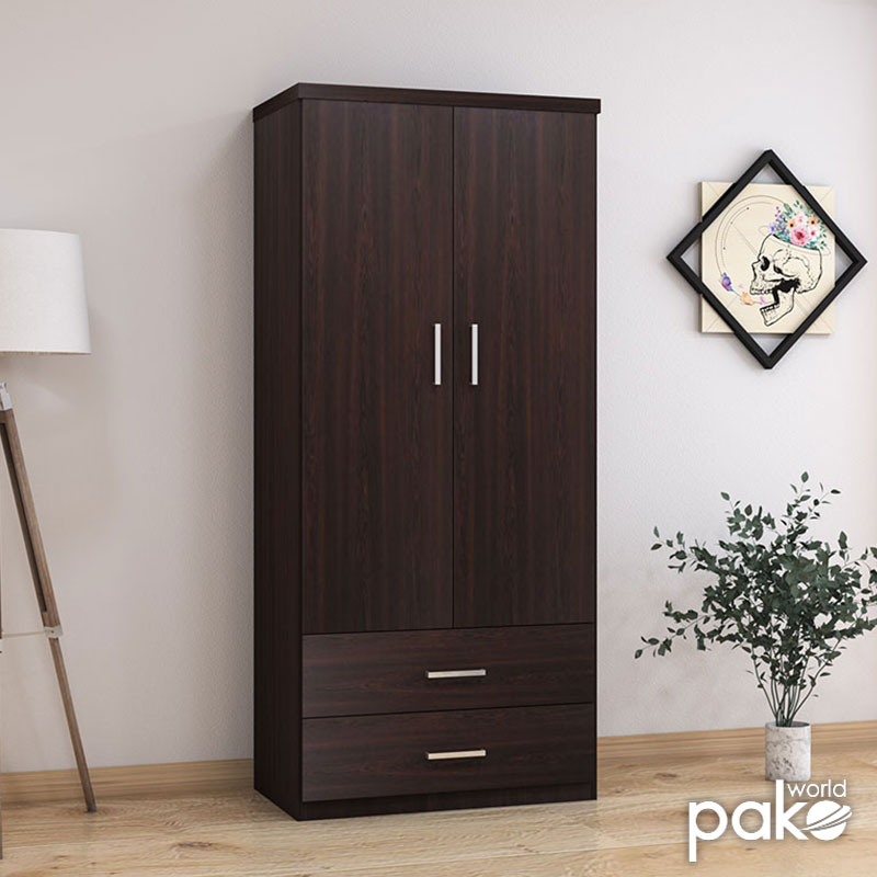 Wardrobe LEGO pakoworld with 2 doors  and drawers in wenge color 80x45x180cm