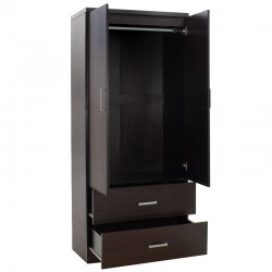 Wardrobe LEGO pakoworld with 2 doors  and drawers in wenge color 80x45x180cm