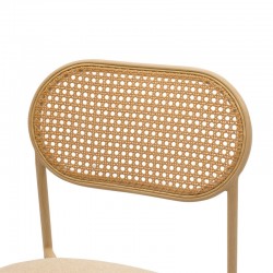 James chair pakoworld pe rattan fabric beige-metal natural