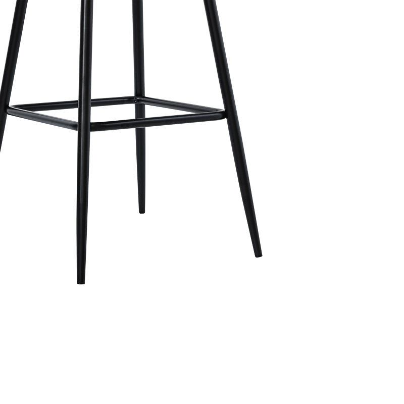 Bar stool Kace pakoworld pe rattan natural-pu dark grey-metal black 43x55x102cm