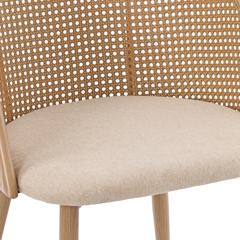 Riccardo chair pakoworld pe rattan beige-fabric beige-metal natural 56x52x82cm