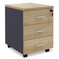 Mobile drawer Lotus pakoworld in oak-dark grey color 40x47x55cm