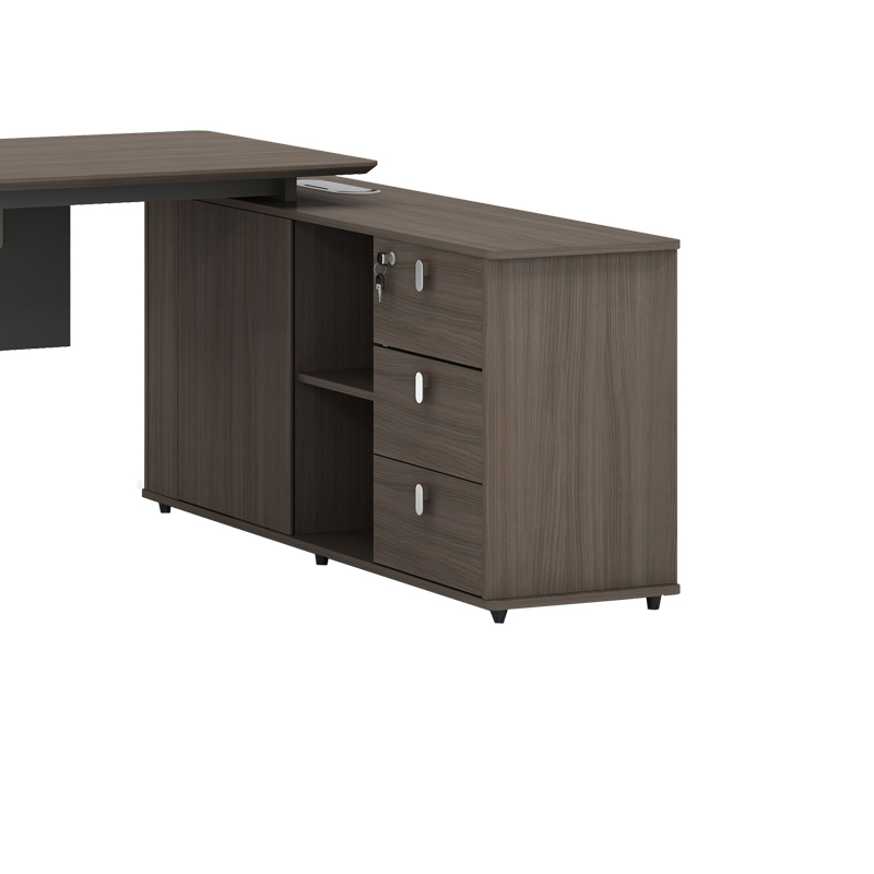Work reversible desk professional Denith pakoworld charcoal-walnut 200x160x75cm