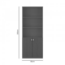Bookcase professional Denith pakoworld dark grey 80x40x200cm
