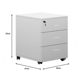 Mobile drawer Amazon pakoworld white melamine 39x47x52.5cm