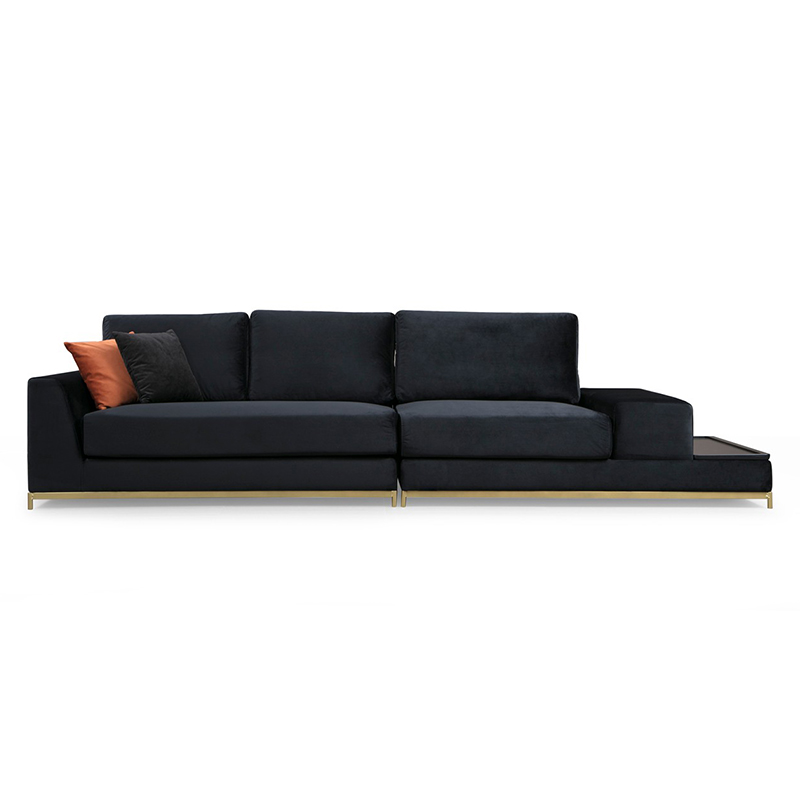 3-seater sofa PWF-0511 pakoworld fabric black-golden 320x102x84cm