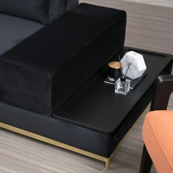 3-seater sofa PWF-0511 pakoworld fabric black-golden 320x102x84cm