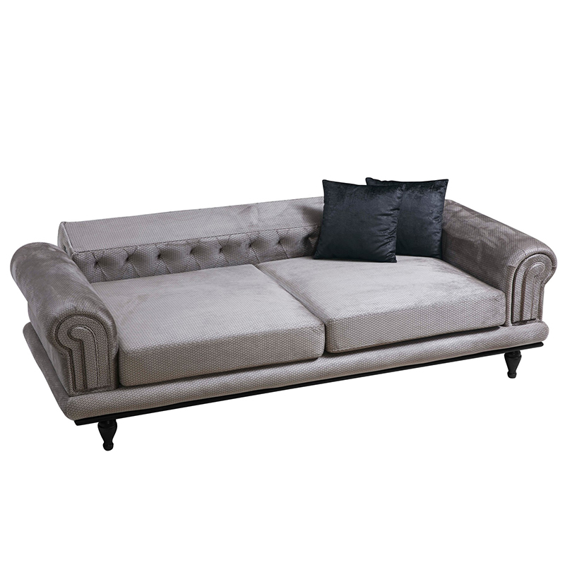 3-seater sofa PWF-0522 pakoworld fabric gray-black 230x95x78cm