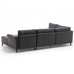 Versatile corner sofa-bed PWF-0536 pakoworld anthracite fabric 300x202x78cm