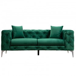2 seater Chesterfield type sofa PWF-0579 pakoworld fabric green 197x90x73cm