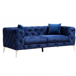 2 seater sofa PWF-0579 pakoworld fabric blue 197x90x73cm