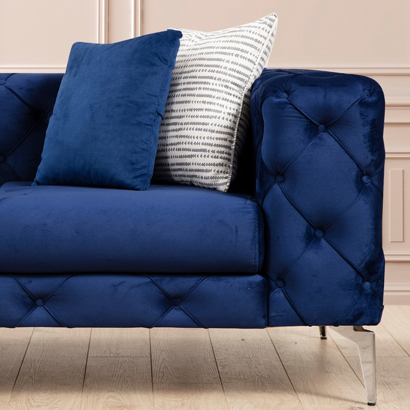 2 seater sofa PWF-0579 pakoworld fabric blue 197x90x73cm