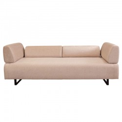 Sofa bed PWF-0595 pakoworld 3 seater fabric beige 220x90x80cm