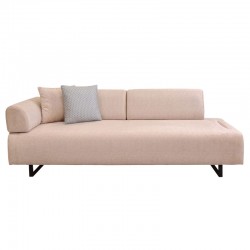 3 seater sofa with side table PWF-0595 pakoworld fabric beige 220x90x80cm