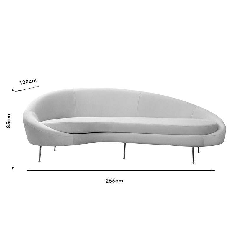 3 seater sofa PWF-0574 pakoworld right corner fabric beige 255x120x85cm