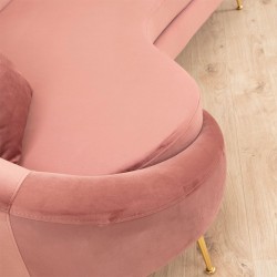3 seater sofa PWF-0574 pakoworld right corner abric pink 255x120x85cm