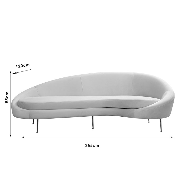 3 seater sofa PWF-0574 pakoworld left corner fabric beige 255x120x85cm