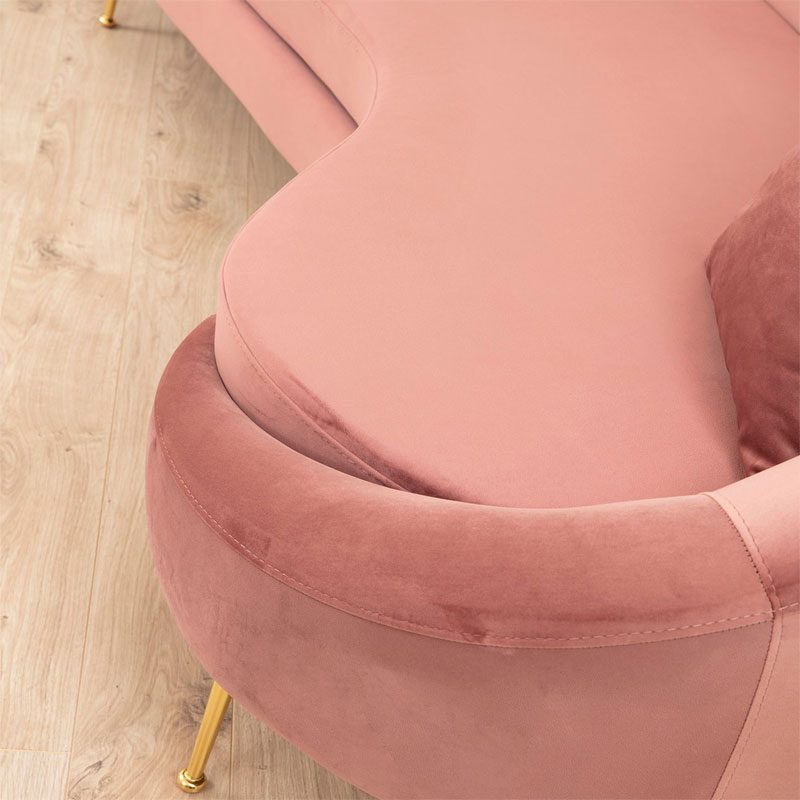 3 seater sofa PWF-0574 pakoworld left corner fabric pink 255x120x85cm