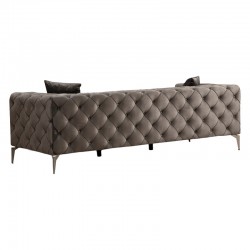 3 seater sofa PWF-0579 pakoworld Chesterfield type fabric dark grey 237x90x73cm