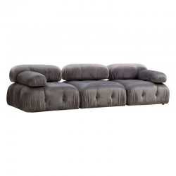 3-seater sofa Divine with gray velvetish 288x95x75cm