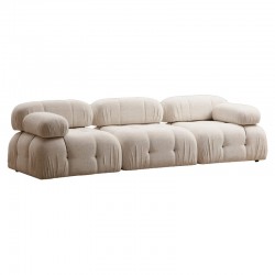 3-seater sofa Divine with fabric in cream color 288x95x75cm