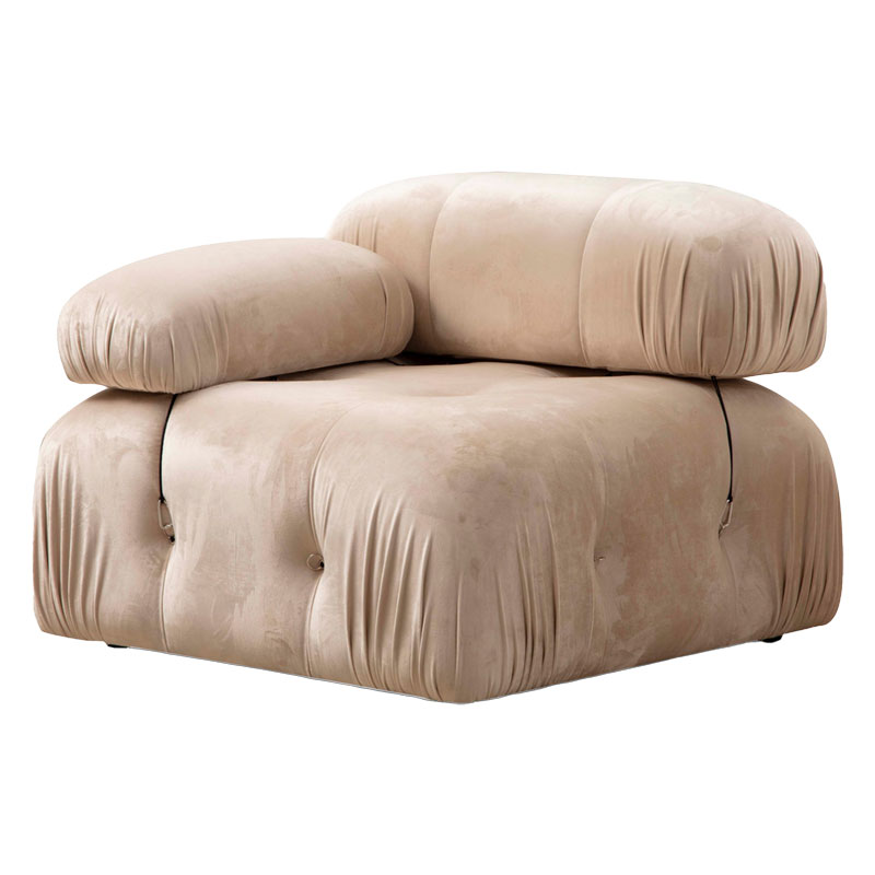 3-seater sofa Divine velvet in dark cream color 288x95x75cm