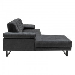 Corner sofa with right angle PWF-0586 pakoworld dark grey fabric 314x174x83cm