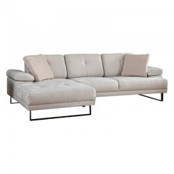Corner sofa with right angle PWF-0586 pakoworld beige fabric 314x174x83cm