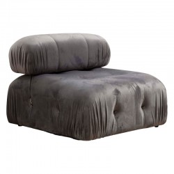 Polymorphic sofa Divine velvetish in grey color 288/190x75cm
