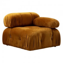 Polymorphic sofa Divine 2 with mustard color velvetish 288/190x75cm