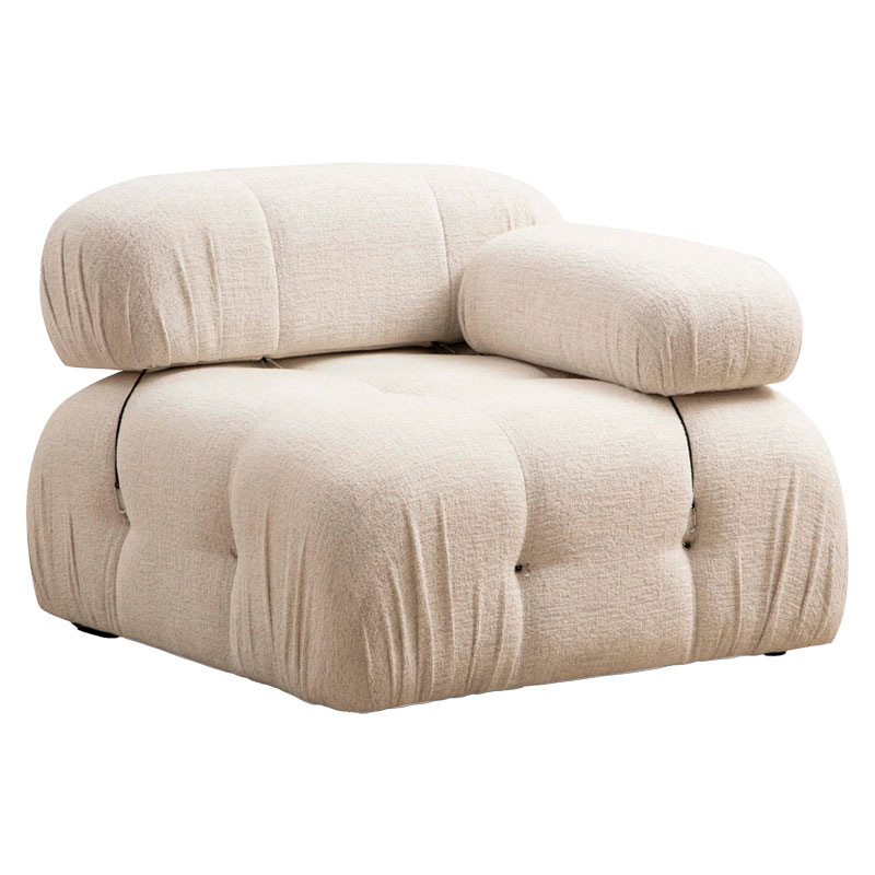 Polymorphic sofa Divine with fabric in cream color 288/190x75cm