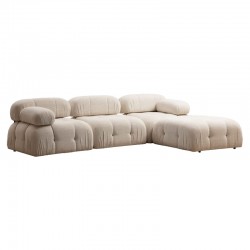 Polymorphic sofa Divine with fabric in cream color 288/190x75cm