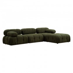 Polymorphic sofa Divine with fabric in green color 288/190x75cm
