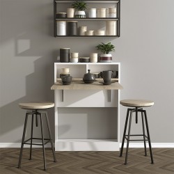 Folding wall mounted table Interact pakoworld natural-white 70x15x90cm