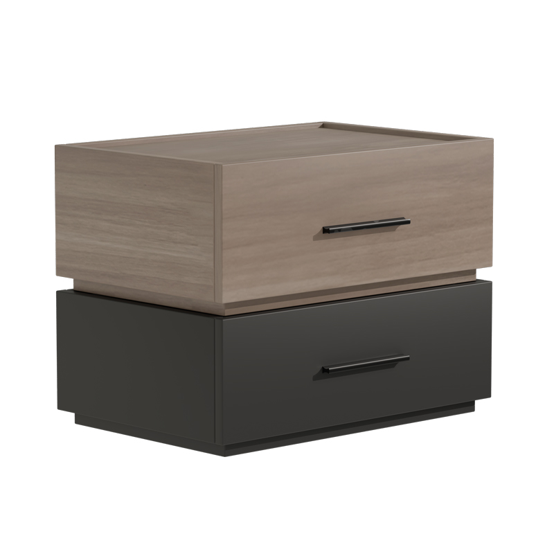 Sonlen pakoworld bedside table mdf in sonoma-charcoal shade 60x40x44.5cm