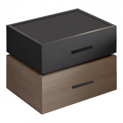 Sonlen pakoworld bedside table mdf in sonoma-charcoal shade 60x40x44.5cm