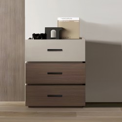 Sonlen pakoworld bedside table in walnut-beige shade 60x40x66cm