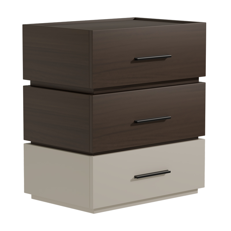 Sonlen pakoworld bedside table in walnut-beige shade 60x40x66cm