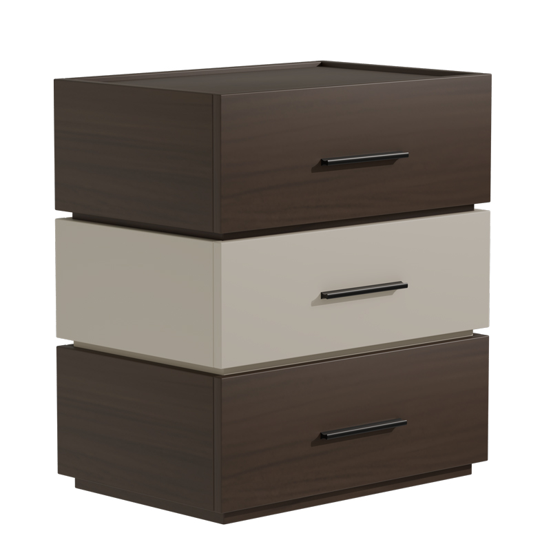 Sonlen pakoworld bedside table in walnut-beige shade 60x40x66cm