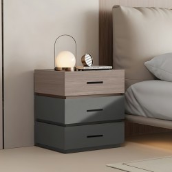 Sonlen pakoworld mdf bedside table in sonoma-charcoal shade 60x40x66cm