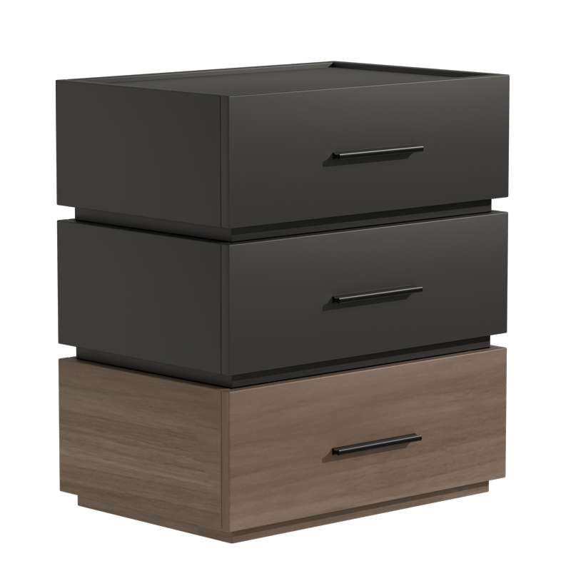 Sonlen pakoworld mdf bedside table in sonoma-charcoal shade 60x40x66cm