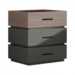 Sonlen pakoworld mdf bedside table in sonoma-charcoal shade 60x40x66cm