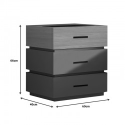 Sonlen pakoworld mdf bedside table in sonoma-charcoal shade 60x40x66cm